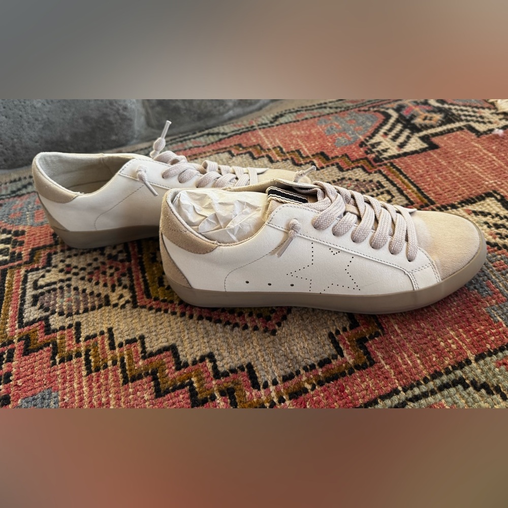 women’s SHU SHOP MIA WHITE FAUX LEATHER SNEAKERS